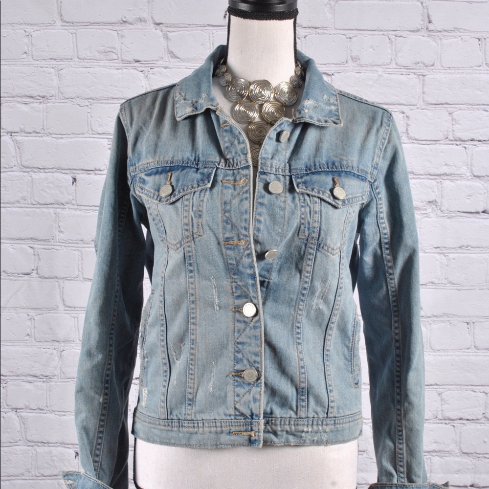 BLANKNYC Distressed Denim Jacket Sz S(4) - Picture 8 of 10